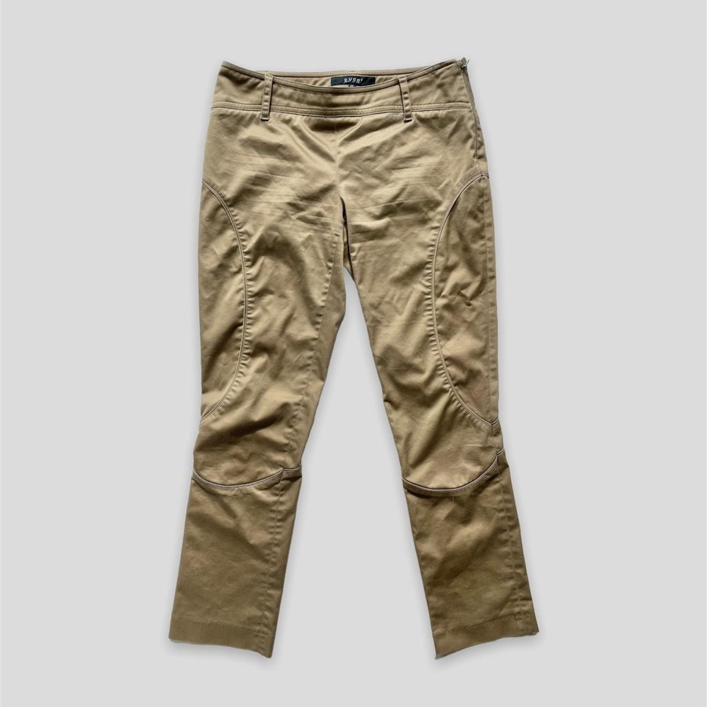 Gucci Khaki Sateen Mid Rise Riding Pants - X-Small/Small